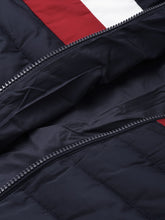 Load image into Gallery viewer, U.S. Polo Assn. Men Navy Blue,White &amp; Red Colourblocked Jacket